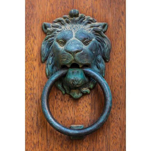 Messina Province-Caronia A bronze door knocker in the shape of a lion-in the medieval town